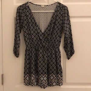 Printed shorts romper